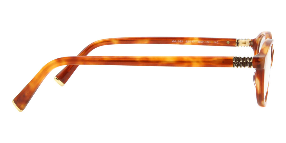 Miu Miu MU09XV 4BW1O1 Oval Light Brown Tortoise Eyeglasses