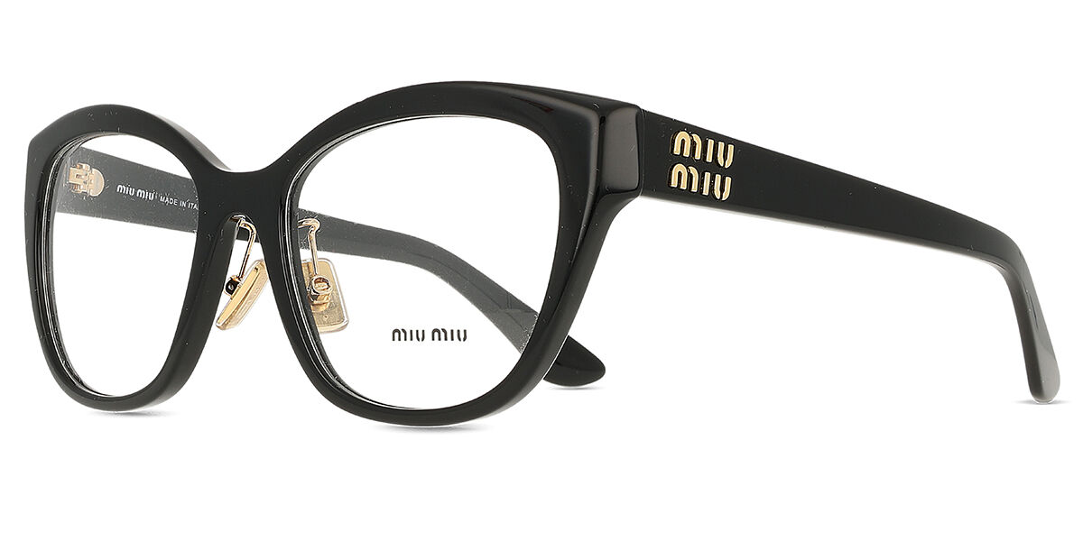 Miu Miu MU05XVF Asian Fit 1AB1O1 Cat Eye Black Eyeglasses