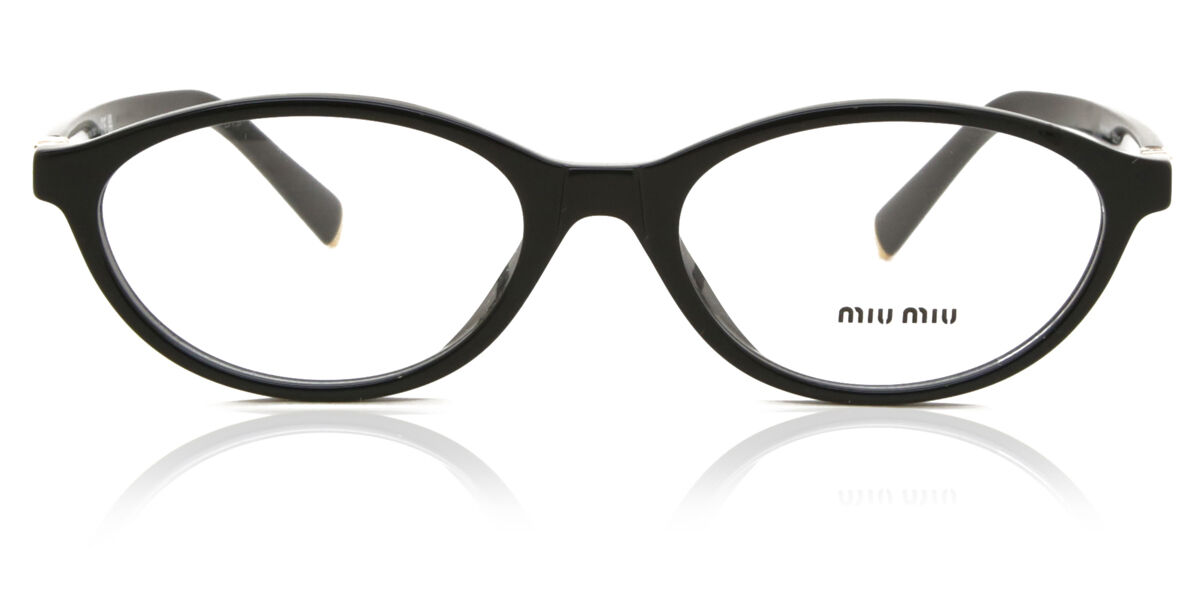 miumiu 眼鏡♥︎ Miu Miu MU09XV 16K1O1 Oval Black Eyeglasses | SmartBuyGlasses US