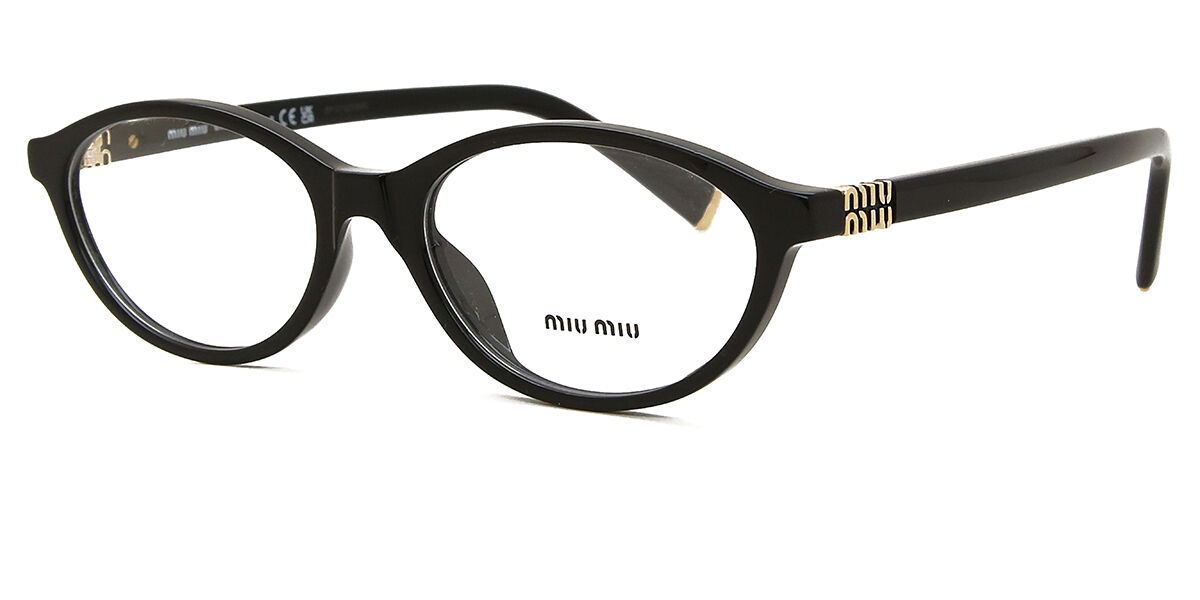 Miu Miu MU09XV 16K1O1 Oval Black Eyeglasses | SmartBuyGlasses US