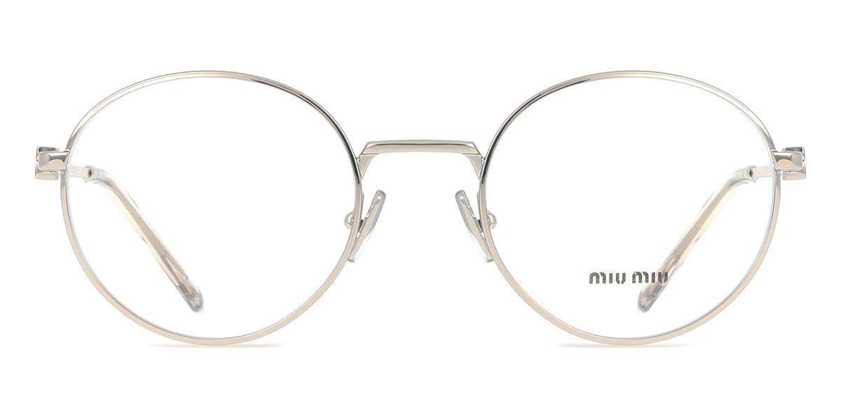 Miu Miu MU52XV 1BC1O1 Round Silver Eyeglasses | SmartBuyGlasses US