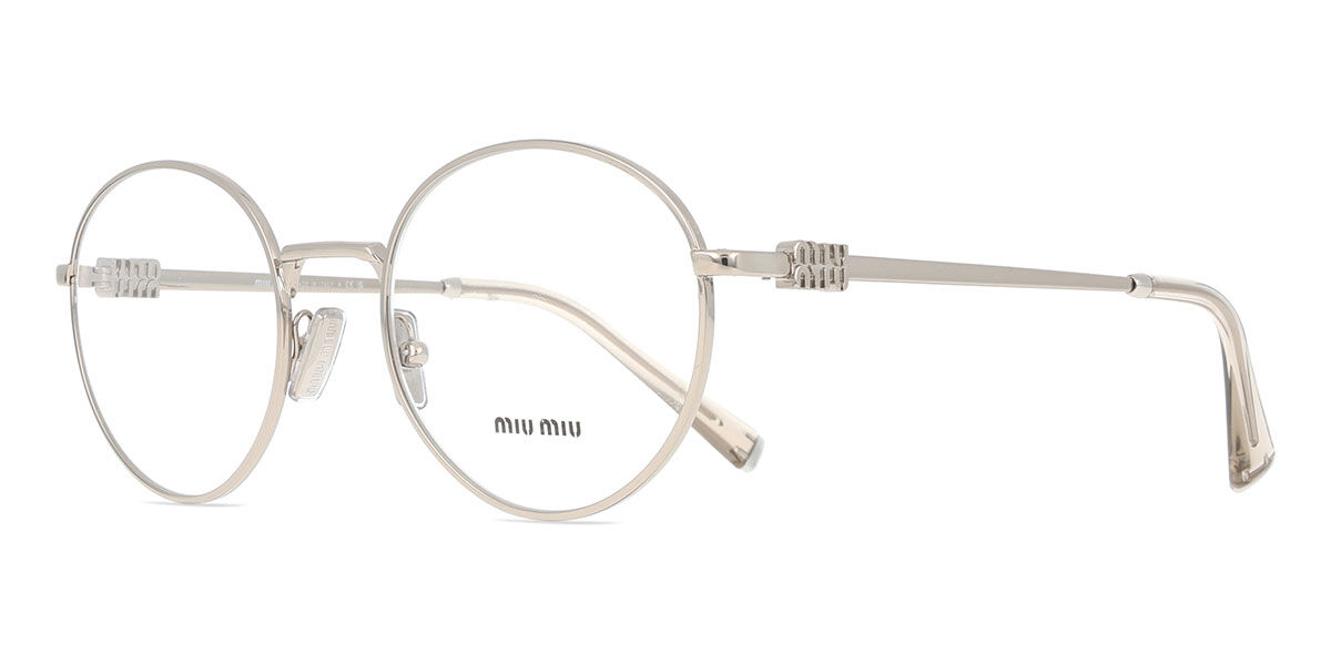 Miu Miu MU52XV 1BC1O1 Round Silver Eyeglasses | SmartBuyGlasses US