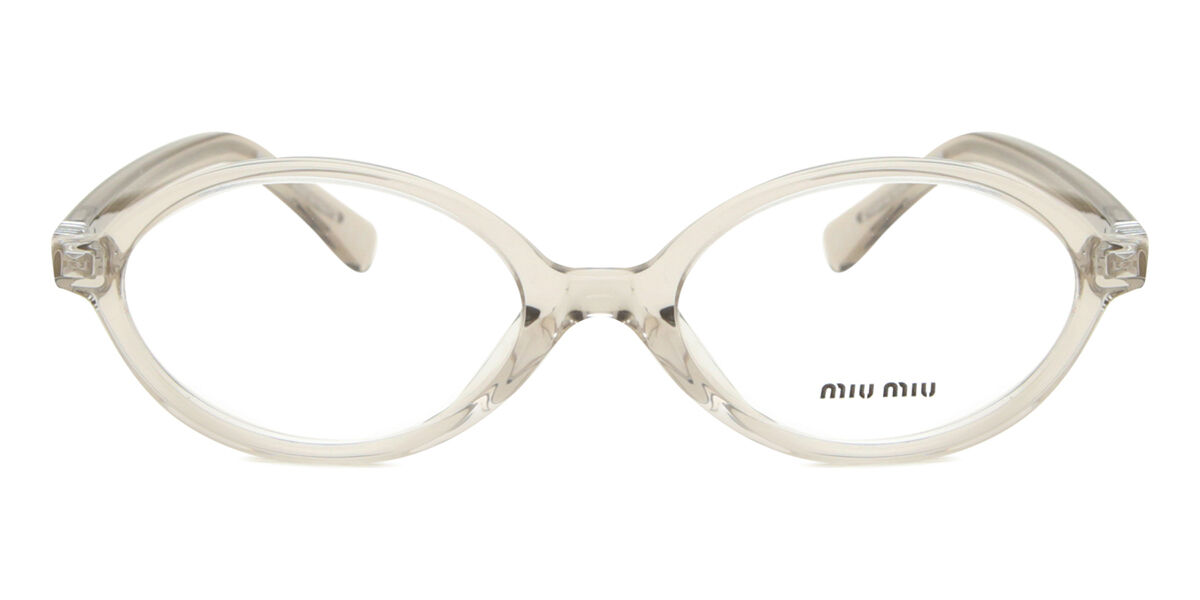 Miu Miu MU01XV 12U1O1 Oval Transparent Hemp Grey Eyeglasses
