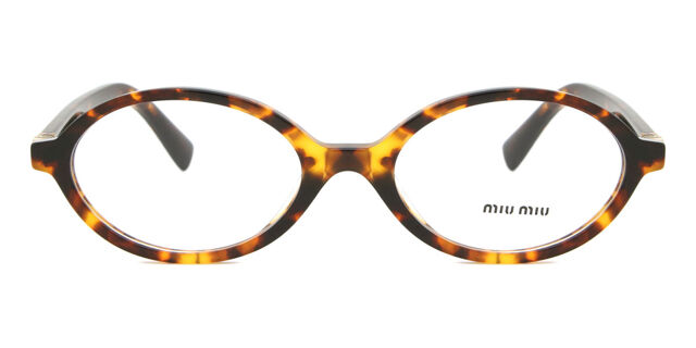 Miu Miu MU01XV VAU1O1 Oval Honey Yellow Tortoise Eyeglasses 