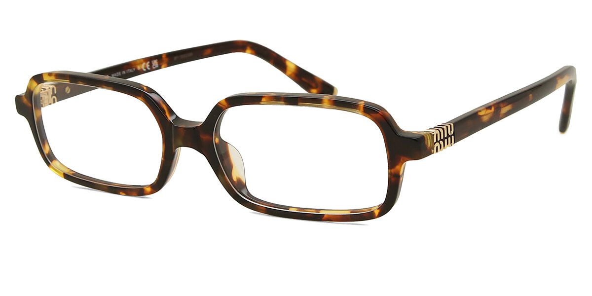 Miu Miu MU11ZS 14L08N Blue-Light Block Rectangle Honey Yellow