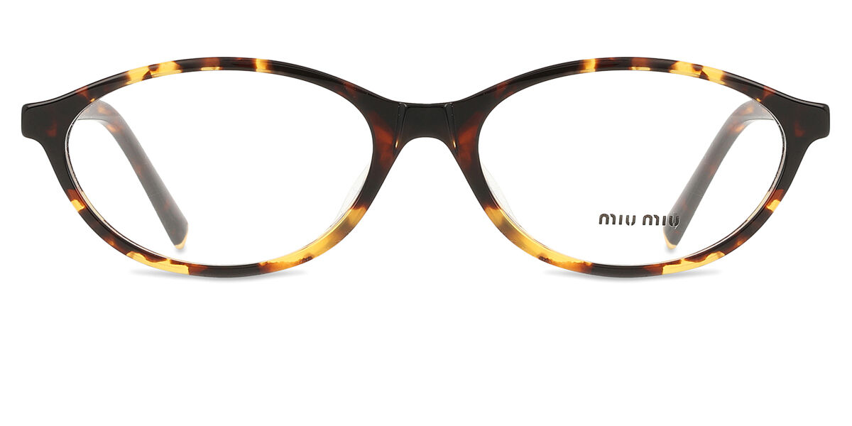 Miu Miu MU09XVF Asian Fit VAU1O1 Oval Honey Yellow Brown Tortoise