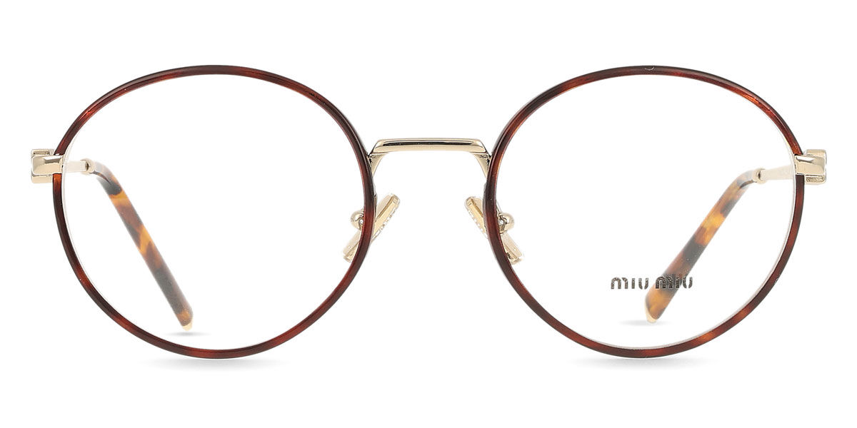 Miu Miu MU52XV 14U1O1 Honey Yellow Brown Tortoise On Gold