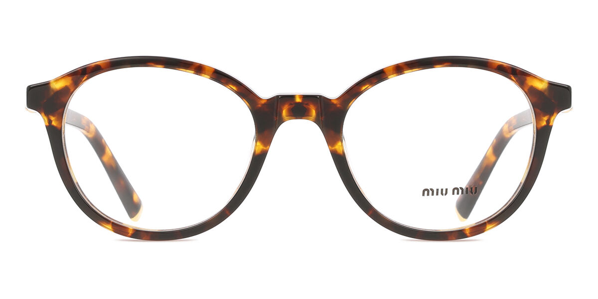 Miu Miu MU02WV 14L1O1 Oval Honey Yellow Tortoise Eyeglasses