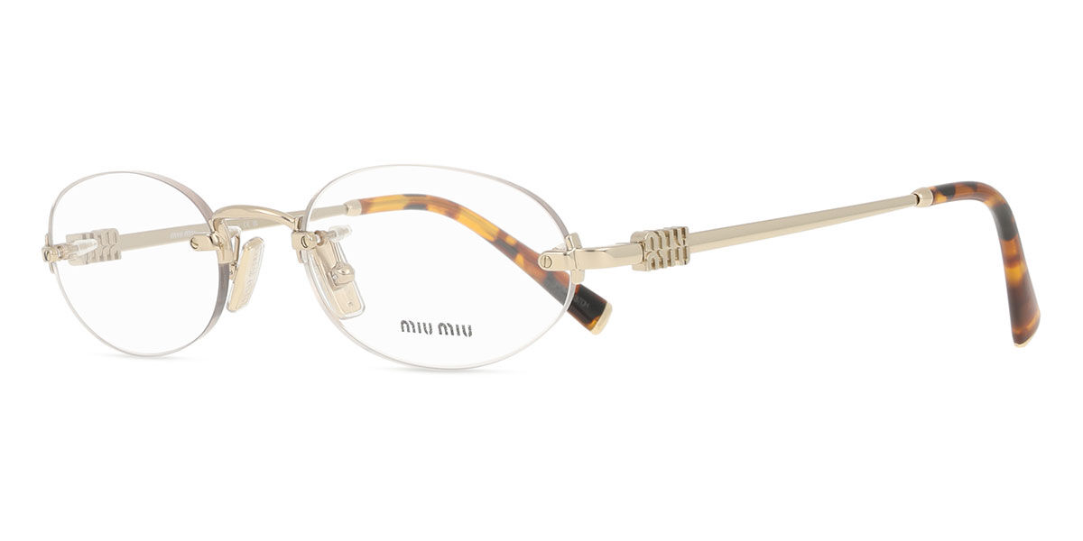 Miu Miu MU53WV ZVN1O1 Oval Pale Gold Eyeglasses | SmartBuyGlasses US