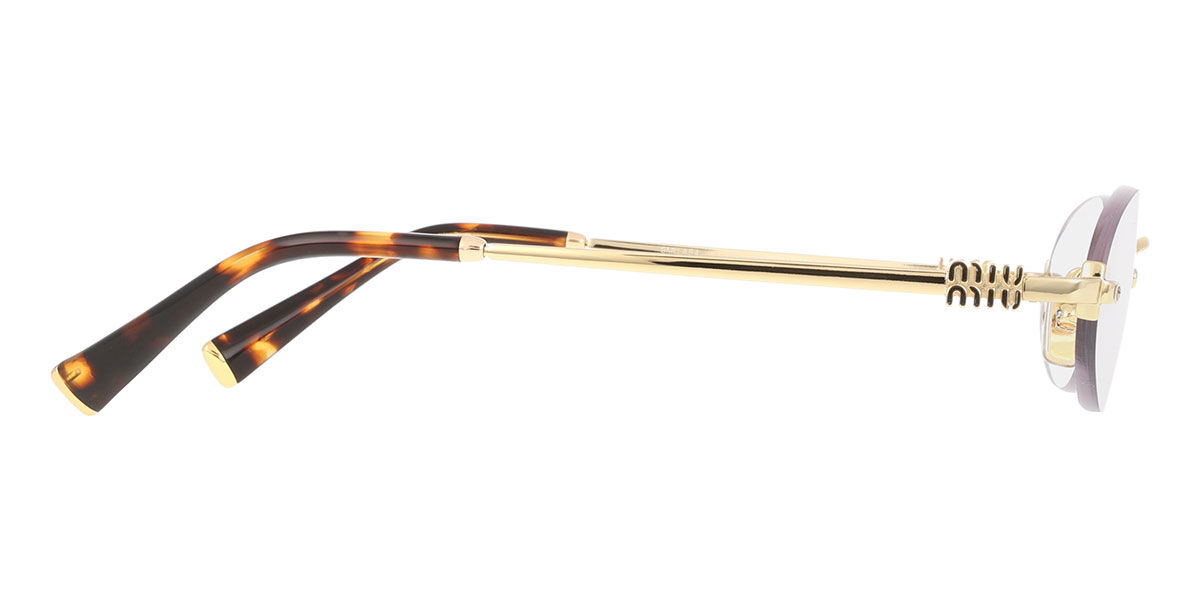 Miu Miu MUA54S 5AK08N Blue-Light Block Oval Gold Eyeglasses