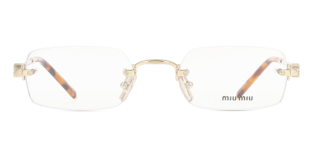Miu Miu MU50YV ZVN1O1 Rectangle Pale Gold Eyeglasses