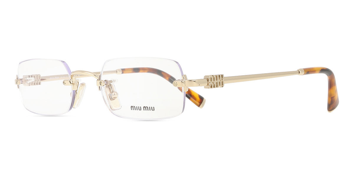 Miu Miu MU50YV ZVN1O1 Rectangle Pale Gold Eyeglasses