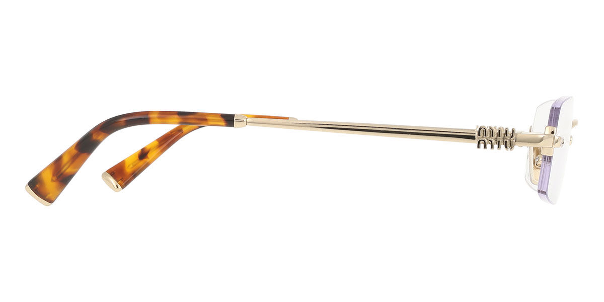 Miu Miu MU50YV ZVN1O1 Rectangle Pale Gold Eyeglasses