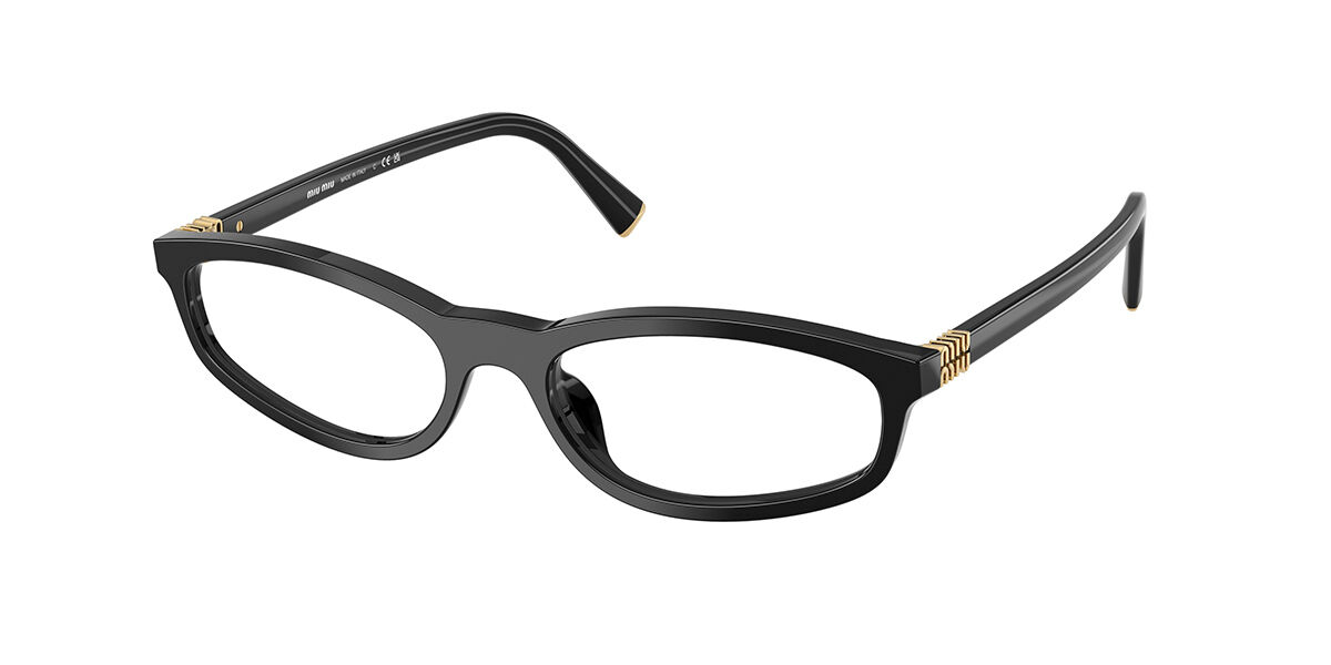 Miu Miu MU09XV 16K1O1 Oval Black Eyeglasses | SmartBuyGlasses US