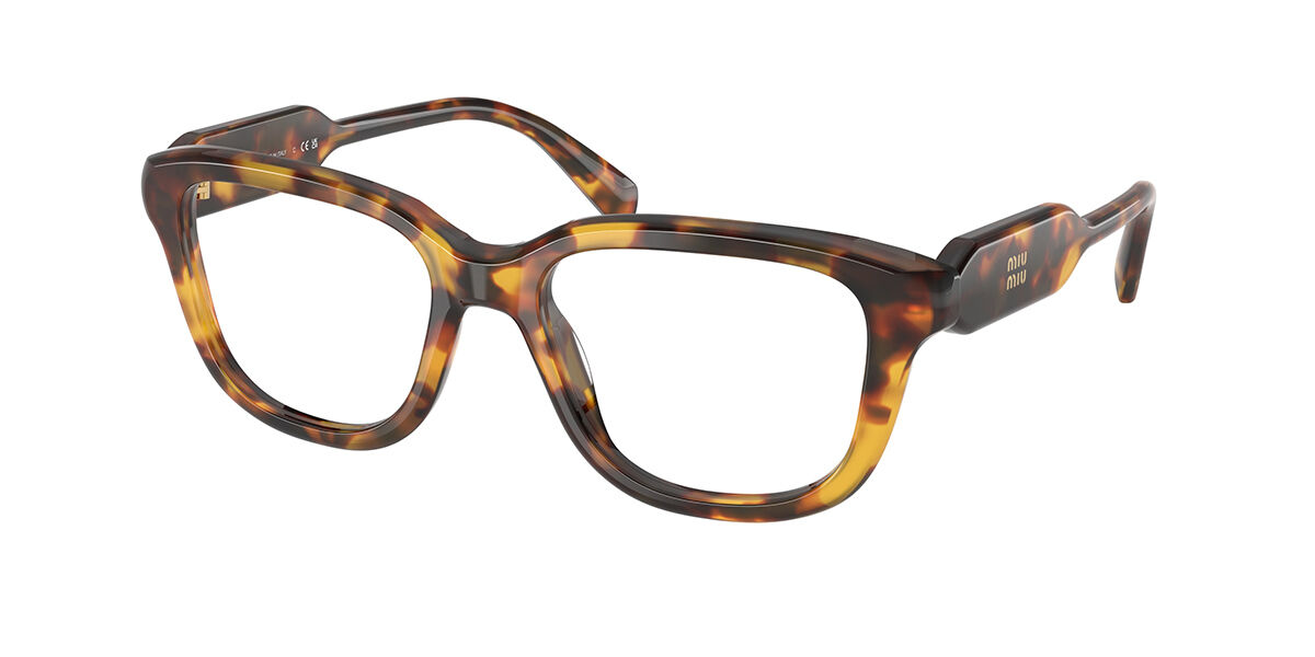 Miu Miu MU11ZS 14L08N Blue-Light Block Rectangle Honey Yellow