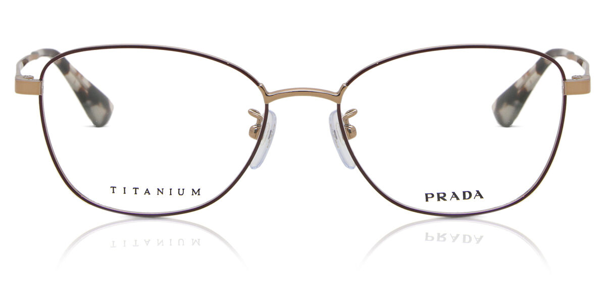 Prada PR 64XVD Asian Fit 4001O1 Cat Eye Burgundy Rose Gold