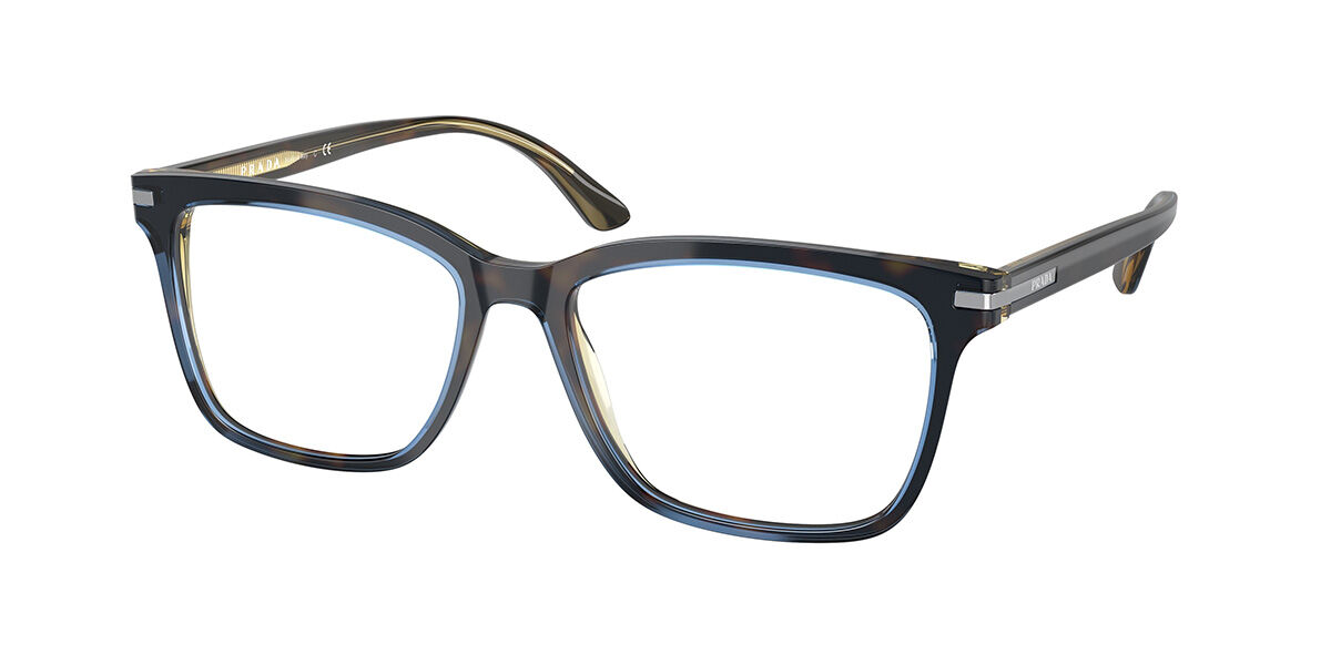 Prada PR 14WV ZXH1O1 Square Blue Tortoise Eyeglasses
