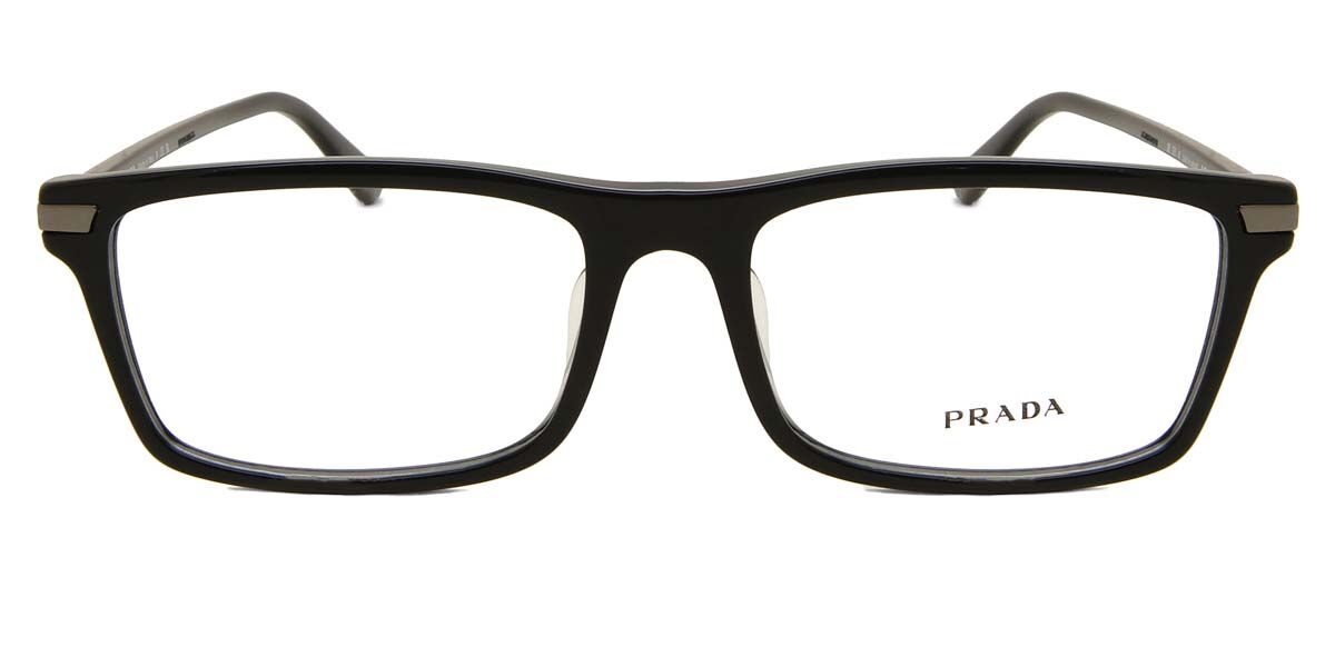 PRADA 難有 格安 送料込み Prada PR 03YVF Asian Fit 1AB1O1 Rectangle Black Eyeglasses