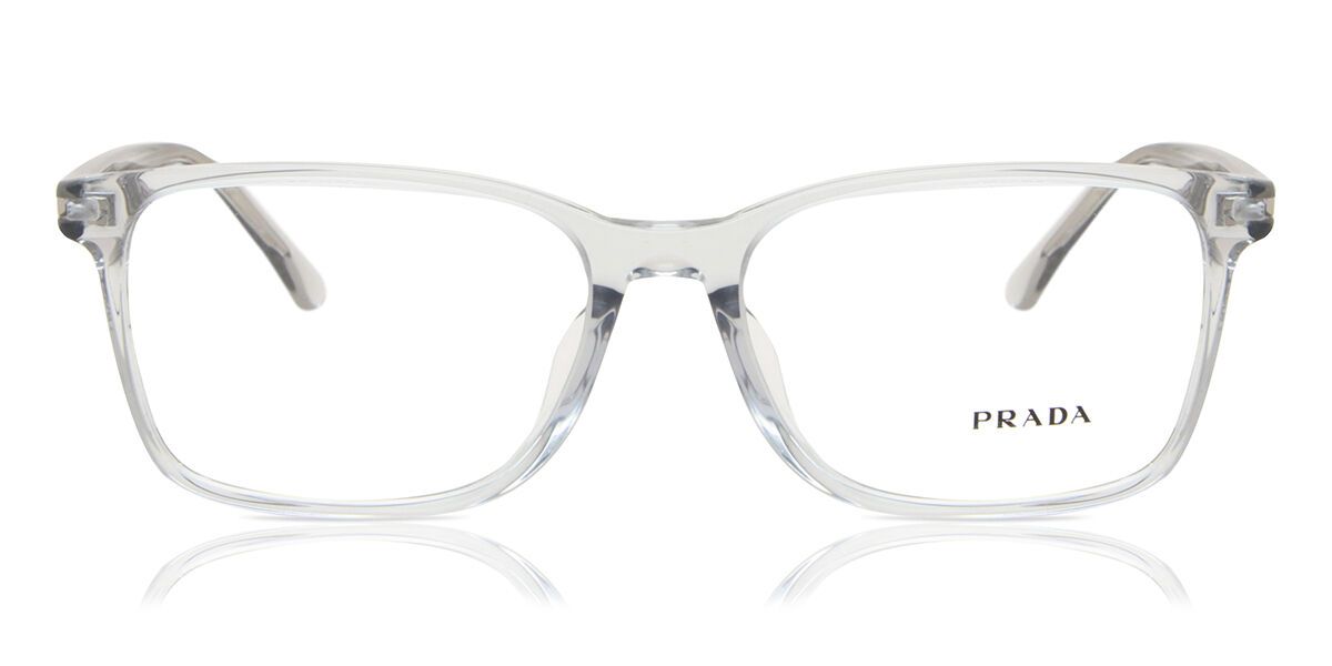 PRADA メッシュ アンダーシャツ ホワイト Prada PR 14WVF Asian Fit U431O1 Square Transparent Grey Eyeglasses