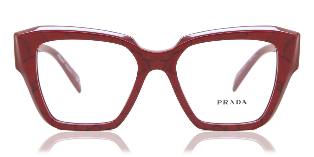 Prada PR 09ZV 15D1O1 Cat Eye Red Marble Eyeglasses Prada PR 09ZV 15D1O1 Cat Eye Red Marble Eyeglasses