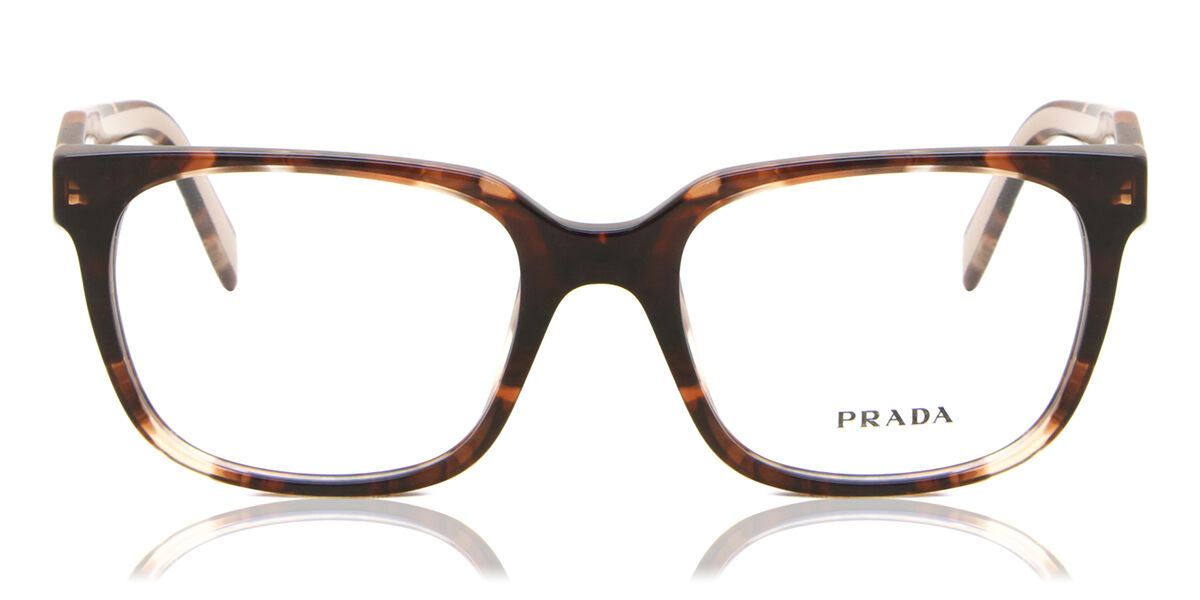 Prada PR 17ZV 07R1O1 Square Caramel Tortoise Eyeglasses