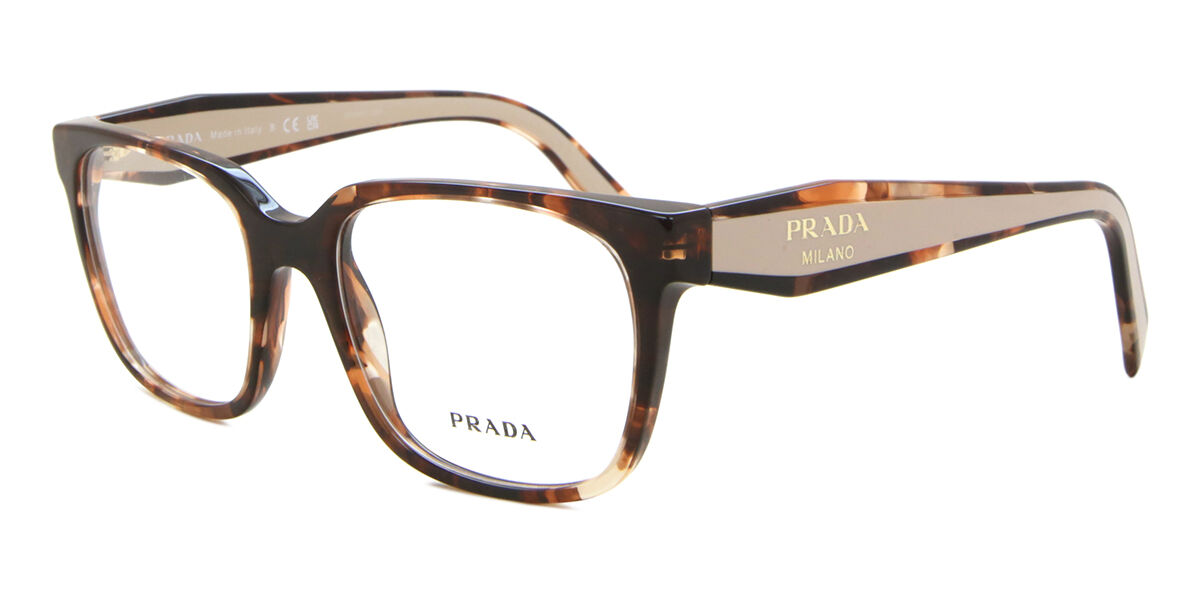 Prada PR 17ZV 07R1O1 Square Caramel Tortoise Eyeglasses