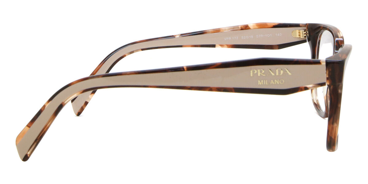 Prada PR 17ZV 07R1O1 Square Caramel Tortoise Eyeglasses