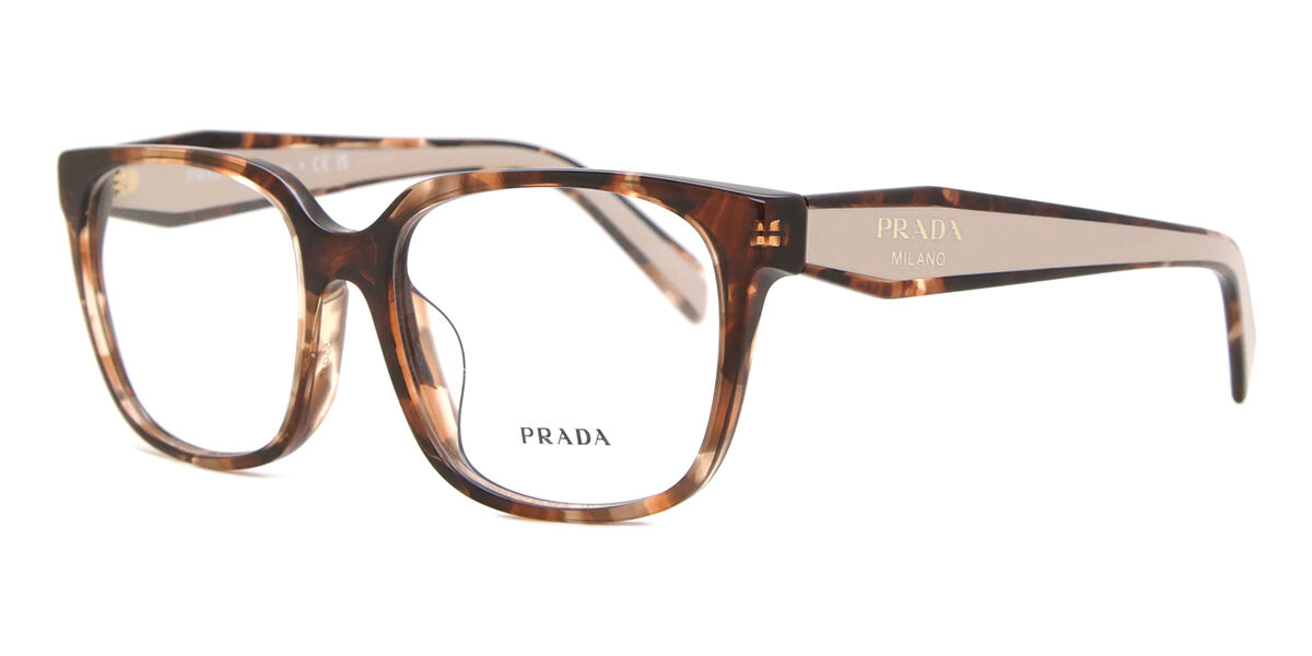 Prada PR 17ZVF Asian Fit 07R1O1 Square Caramel Tortoise Eyeglasses