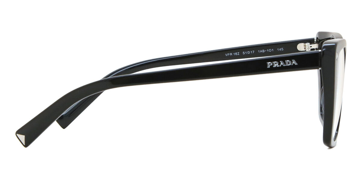 Prada PR 16ZV 1AB1O1 Cat Eye Black Eyeglasses | SmartBuyGlasses US