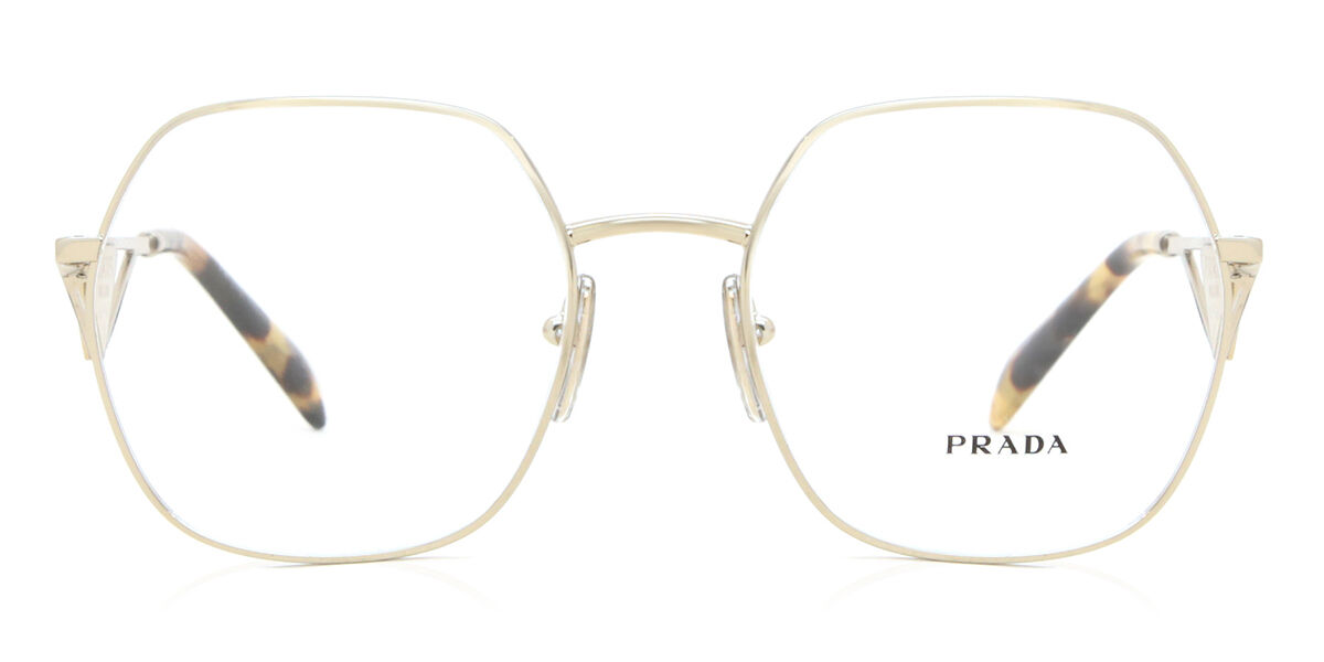 だぅ！ Prada PR 59ZV ZVN1O1 Geometric Pale Gold Eyeglasses