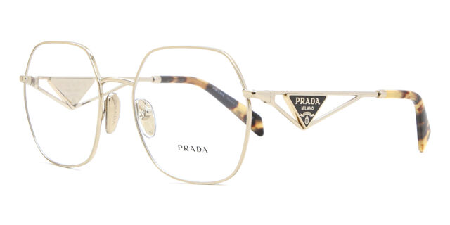 Prada PR 59ZV ZVN1O1 Geometric Pale Gold Eyeglasses  display picture 1