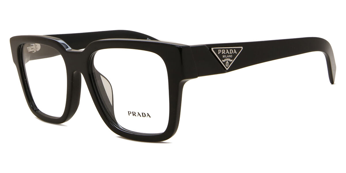 Prada PR 08ZVF Asian Fit 1AB1O1 Square Black Eyeglasses
