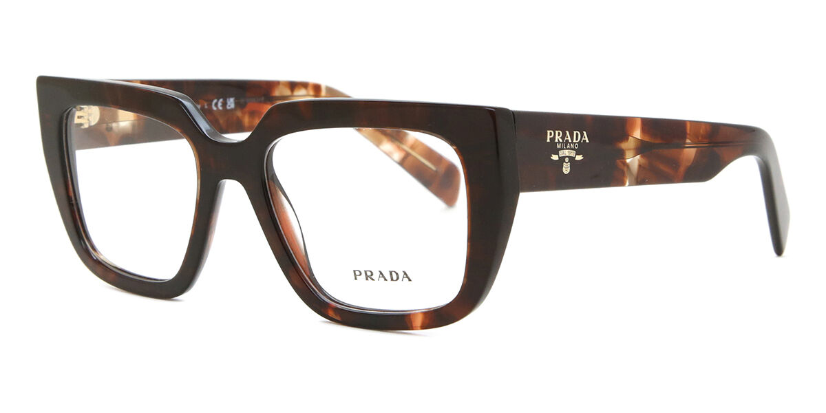 Prada PR A03V 14P1O1 Square Caramel Tortoise Eyeglasses