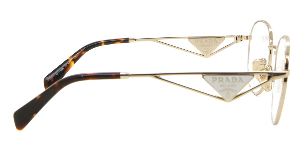 Prada PR A50V ZVN1O1 Oval Pale Gold Eyeglasses | SmartBuyGlasses US