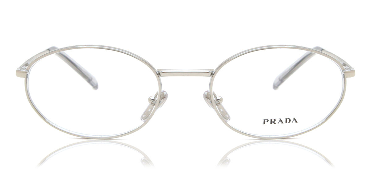 Prada PR A57V 1BC1O1 Oval Silver Eyeglasses | SmartBuyGlasses US