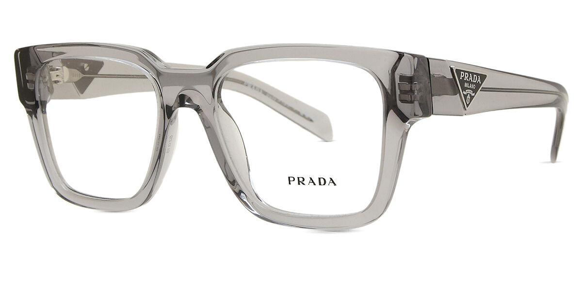 Prada PR 08ZV 18S1O1 Square Transparent Asphalt Grey Eyeglasses