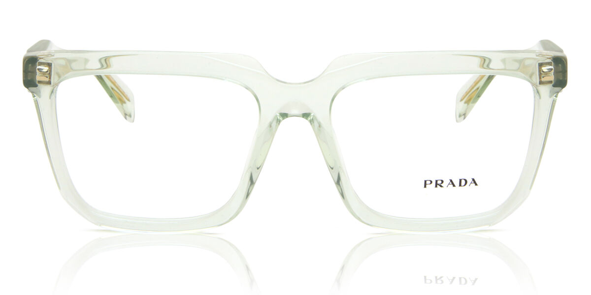 PRADA プラダ サングラス イエローグリーン×クリア Prada PR A19V 14R1O1 Square Transparent Mint Green Eyeglasses