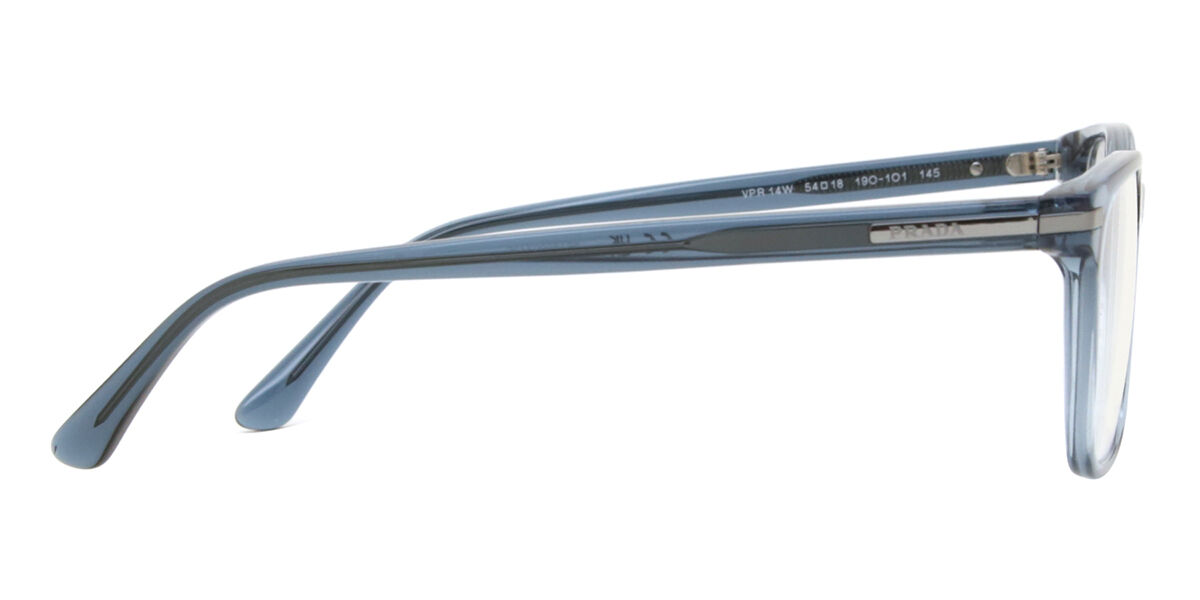 【PRADA】テーパードスラックス　ライトブルー　バーズアイ　イタリア製 Prada PR 14WV 19O1O1 Square Transparent Light Blue/Grey Eyeglasses