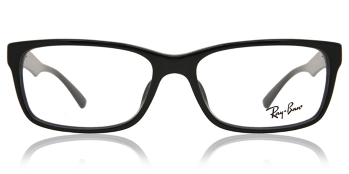 レイバン フレーム RX5296D 2000 55 Ray-Ban RX5296D Asian Fit 2000 Rectangle Black Eyeglasses