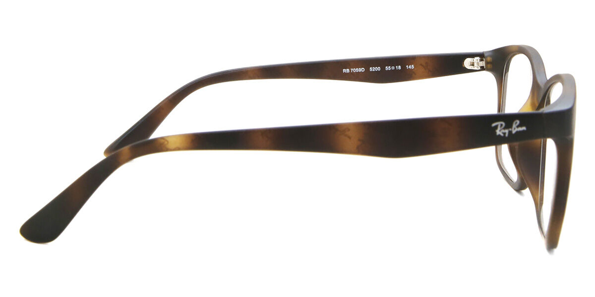 Ray-Ban RX7059D Asian Fit 5200 Square Tortoise Eyeglasses