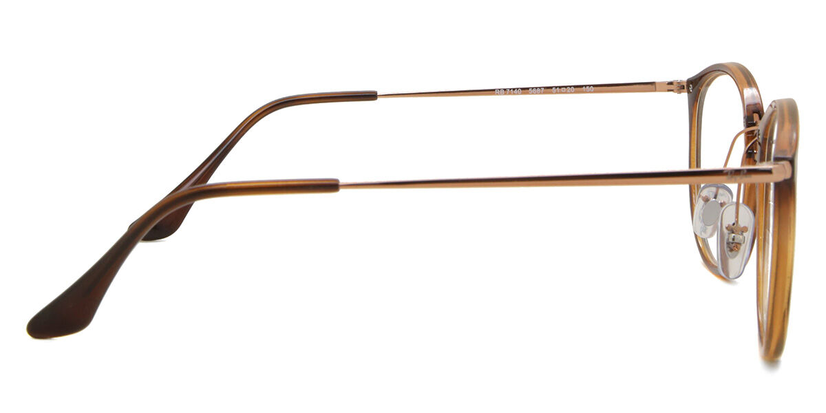 Ray-Ban RX7140 5687 Oval Stripped Havana Eyeglasses