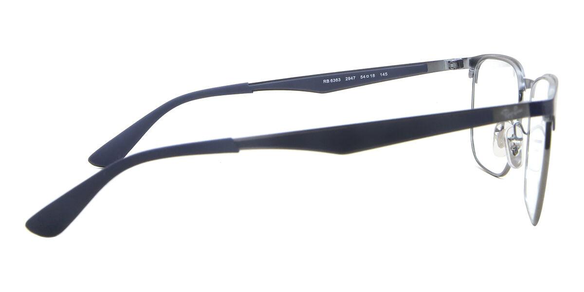 Ray-Ban RX6363 2947 Rectangle Gunmetal/Dark Blue Eyeglasses