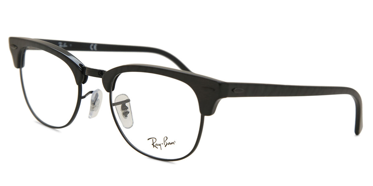 Ray-Ban RX5154 Clubmaster 8049 Browline Wrinkled Black Eyeglasses
