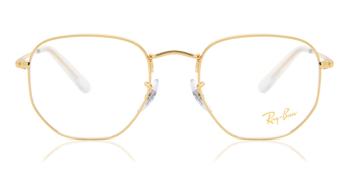 Ray-Ban RX6448 3086 Geometric Gold Eyeglasses | SmartBuyGlasses US