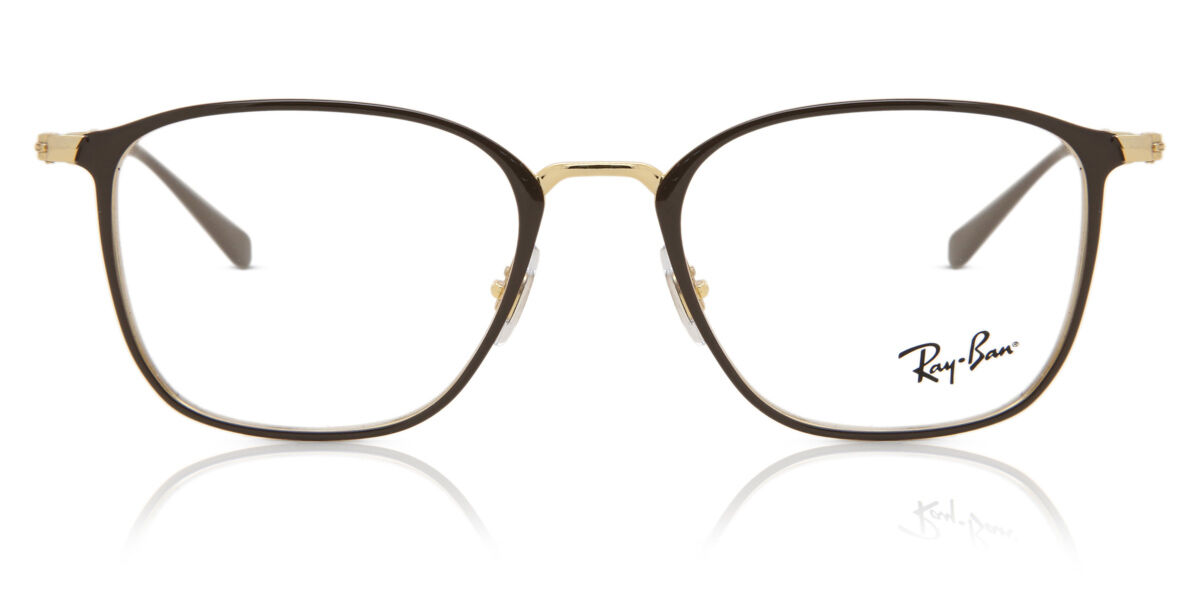 Ray-Ban RX6466 2905 Square Brown Gold Eyeglasses | SmartBuyGlasses US