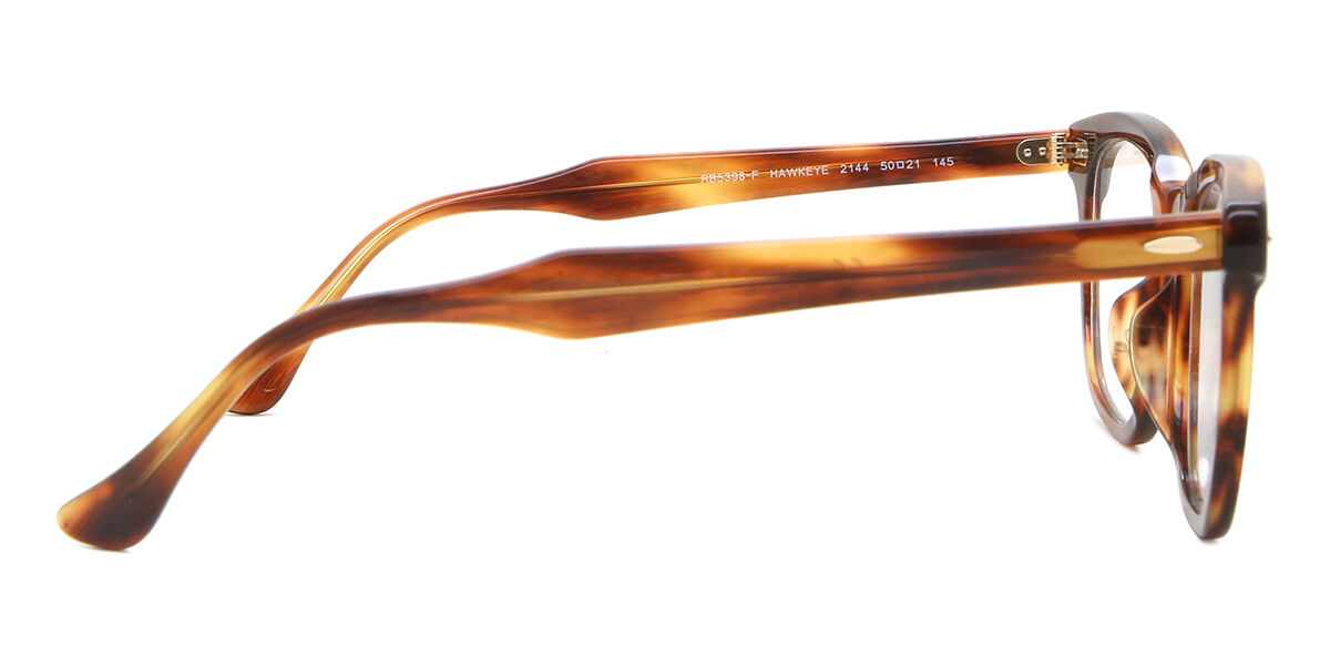 Ray-Ban RX5398F Hawkeye Asian Fit 2144 Square Striped Havana