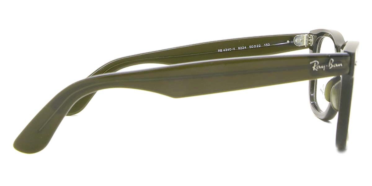 【美品】Ray-Ban WAYFARER Ray-Ban RX4340V Wayfarer Ease 8224 Square Transparent Olive Green