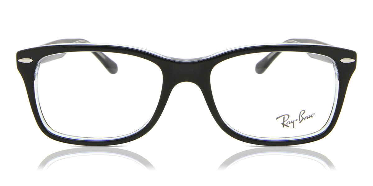 Ray-Ban RX5428 2034 Rectangle Black On Clear Eyeglasses