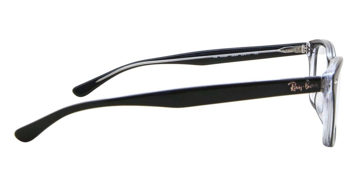 Ray-Ban RX5428F Asian Fit 2034 Square Black on Transparent