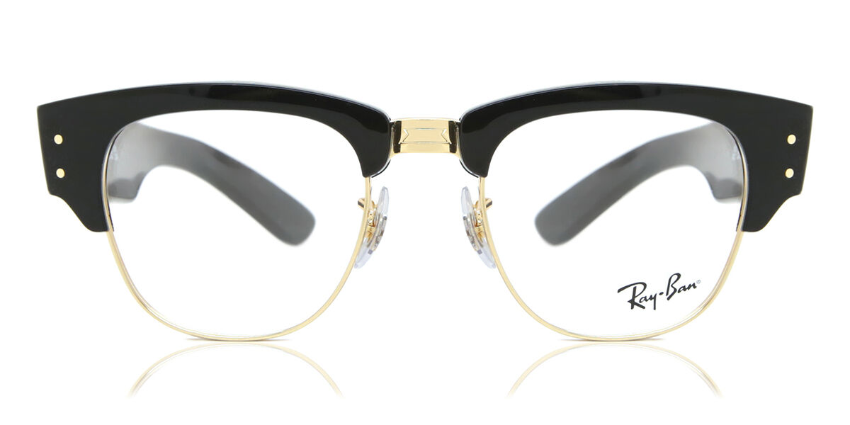 Ray-Ban RX0316V 2000 メガクラブマスター　眼鏡 Ray-Ban RX0316V Mega Clubmaster 2000 Browline Black on Gold
